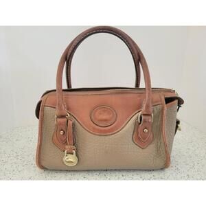 Vintage Dooney & Bourke Satchel Bag Purse Womens Small Brown All Weather Leather